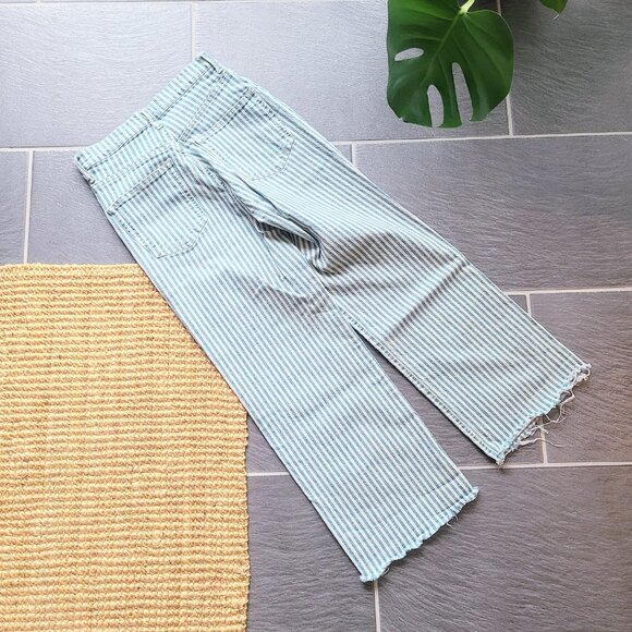 Free People We The Free Astoria High Rise Blue/White Striped Wide Leg Jeans 26 - Picture 6 of 7